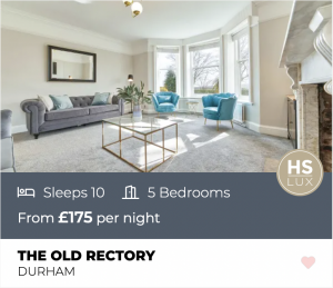 Accommodation: The Old Rectory in Durham. Sleeps 10, 5 bedrooms, from £175 per night.