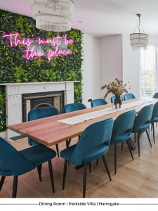 Dining room at Parkside Villa, Harrogate.