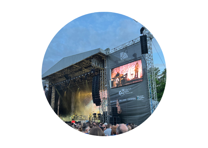 An image of the stage at the Scarborough Open Air Theatre in North Yorkshire.